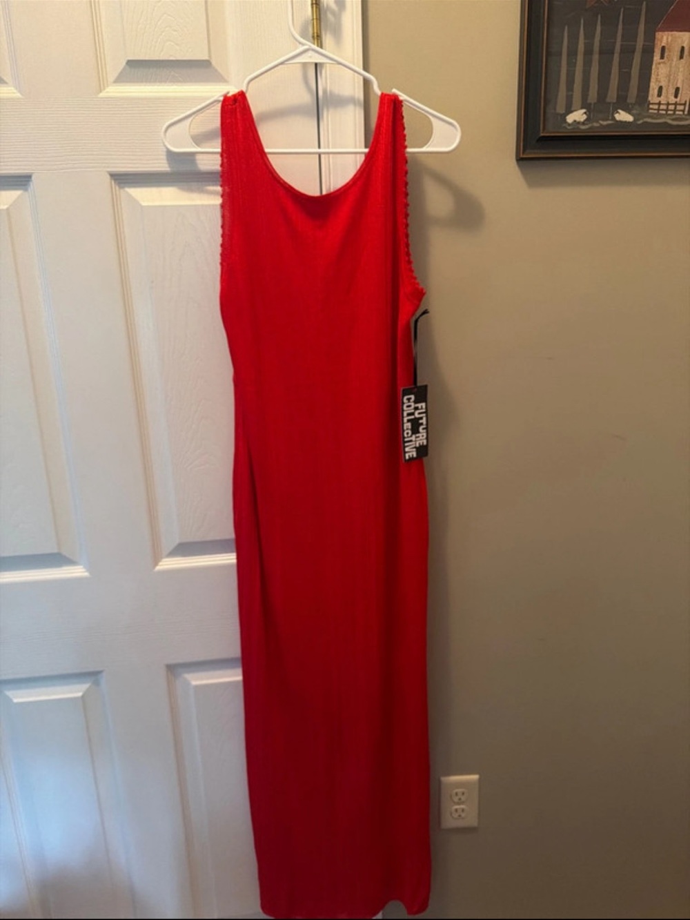 Red Sleeveless Maxi Dress by Future Collective